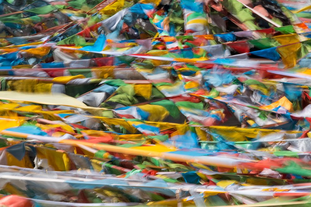 Prayer flags on Tibetan Plateau-Namtso-Lake Nam-Tibet-China